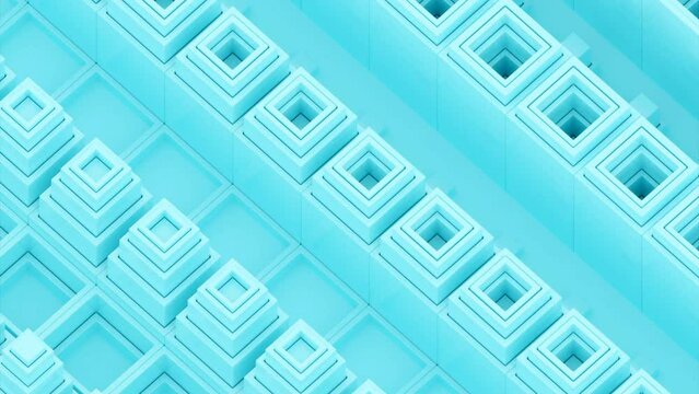 Surreal geometric animation. Design. Psychedelic visual illusion of moving columns. Animation with moving columns in psychedelic illusion