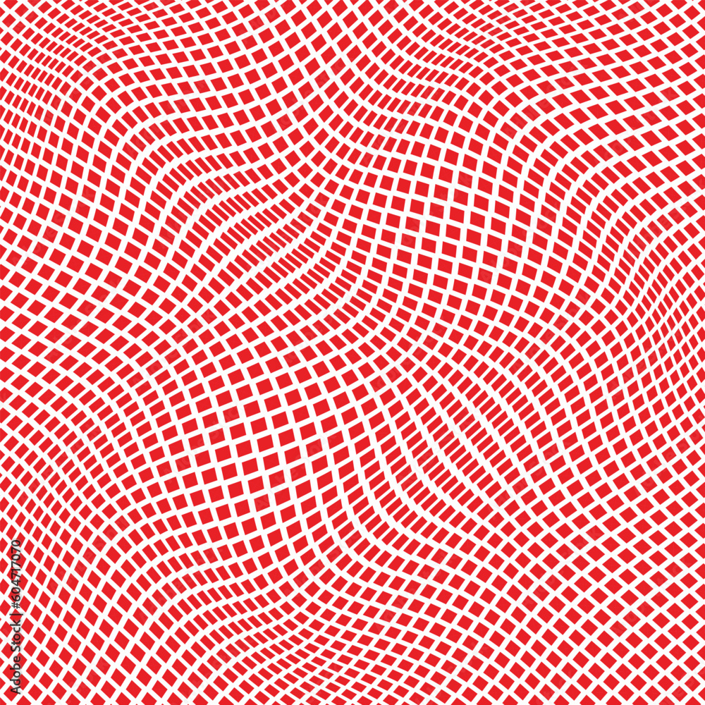 Poster abstract monochrome seamless red dot wave pattern.