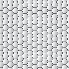 abstract monochrome seamless honeycomb white gradient pattern art.