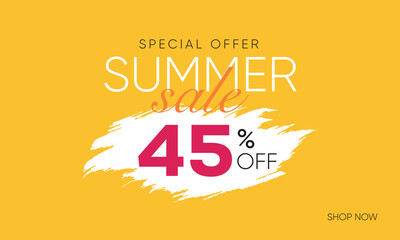summer sale offer 45% off, summer sale 45% off, summer sale banner, summer sale offer banner design