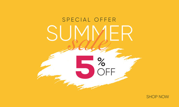 summer sale offer 5% off, summer sale 5% off, summer sale banner, summer sale offer banner design