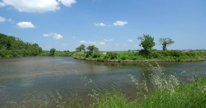 Some pieces of water located near Kercabellec. Mesquer, France.