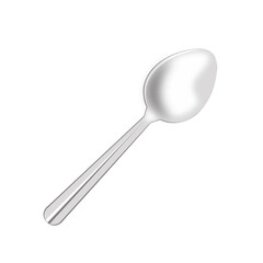 Vector metal spoon isolated on white background