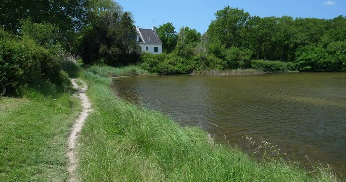 Some pieces of water located near Kercabellec. Mesquer, France.