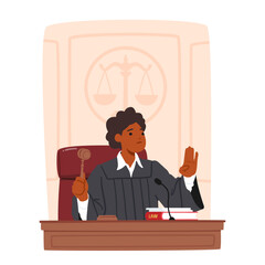 Experienced, Fair, And Authoritative Female Judge Character, Bringing Wisdom And Impartiality To Courtroom