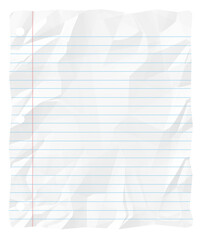 Lined School Writing Paper Crinkled Background Blank Copy Space