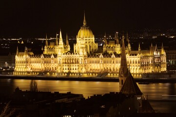 Obraz premium hungarian parliament building by night, Budapest 