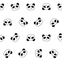 seamless cute pattern with pandas vector