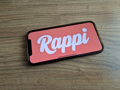 Rappi logo displayed on mobile phone