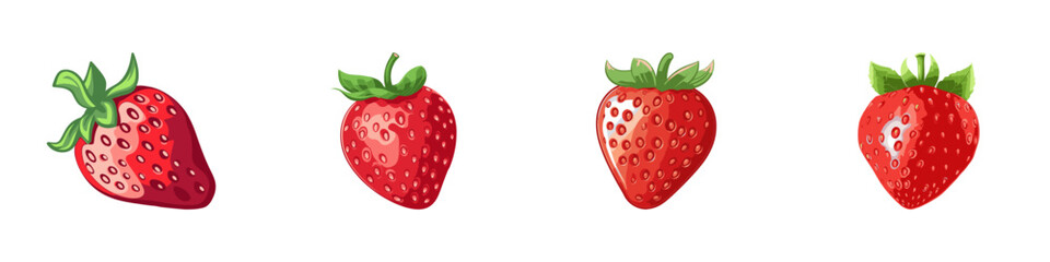 Cartoon strawberry vector illustration on a white background.