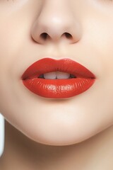 Close-Up Beauty Shot of Woman's Lips. Generative ai