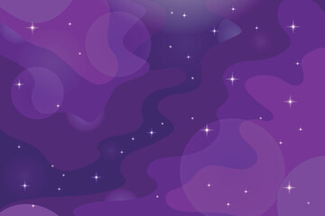 Vector space background. Cute flat template with stars in outer space © Katerina