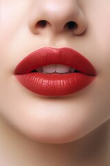 Fototapeta premium Close-Up Beauty Shot of Woman's Lips. Generative ai