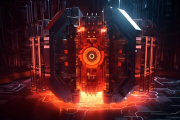 Fototapeta premium Concept of Cyber Security, Generative AI