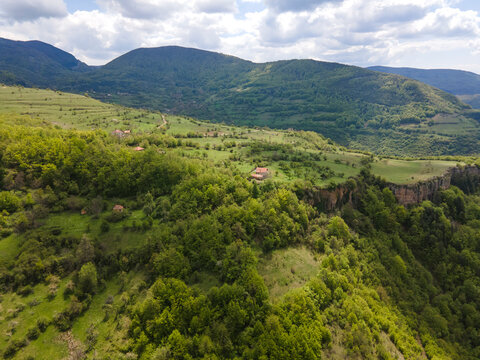 Aerial view of iskar gorge near village of Bov, Bulgaria
