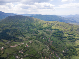 Obraz premium Aerial view of iskar gorge near village of Bov, Bulgaria
