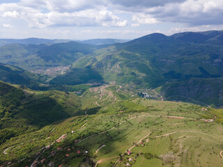Obraz premium Aerial view of iskar gorge near village of Bov, Bulgaria
