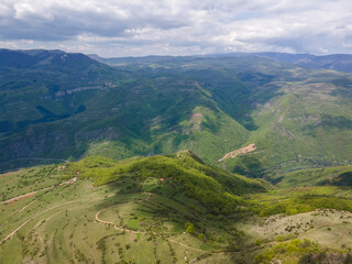 Obraz premium Aerial view of iskar gorge near village of Bov, Bulgaria