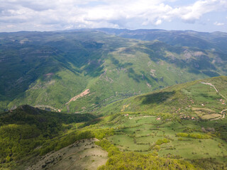 Obraz premium Aerial view of iskar gorge near village of Bov, Bulgaria