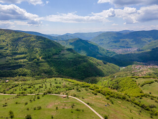 Obraz premium Aerial view of iskar gorge near village of Bov, Bulgaria
