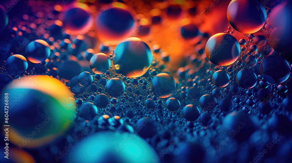 Poster blurry abstract illustration of bubble pattern. generative ai