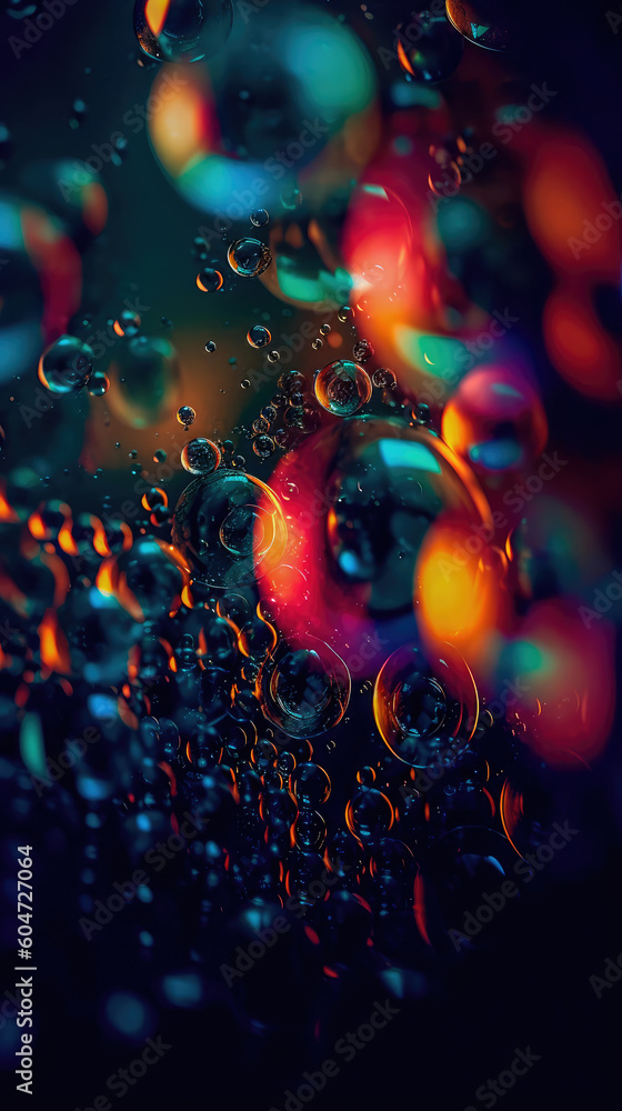 Poster blurry abstract illustration of bubble pattern. generative ai