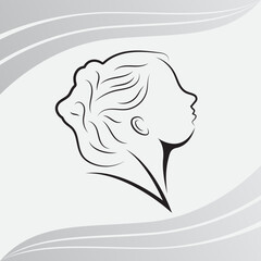 Beautiful Woman Side Face Logo, Woman Heads logo, Female Hair Fashion For Silhouette, Woman Face Logo Vectors Style SVG