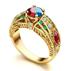 golden ring with diamonds