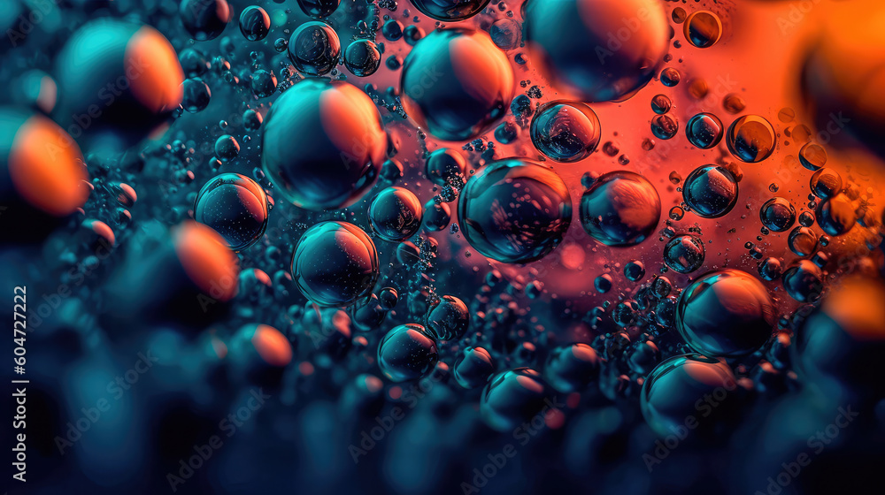 Poster blurry abstract illustration of bubble pattern. generative ai