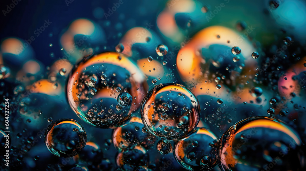 Poster blurry abstract illustration of bubble pattern. generative ai