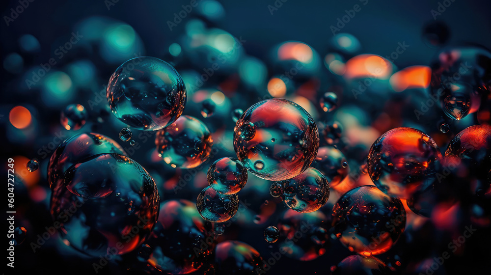Poster blurry abstract illustration of bubble pattern. generative ai