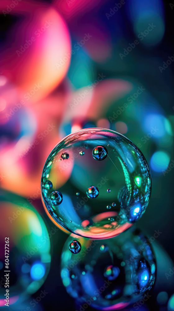 Poster blurry abstract illustration of bubble pattern. generative ai