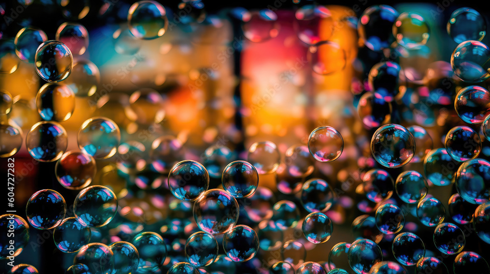 Poster blurry abstract illustration of bubble pattern. generative ai