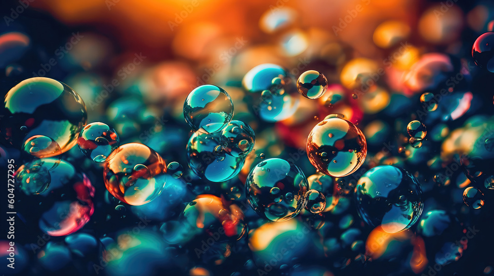 Poster blurry abstract illustration of bubble pattern. generative ai