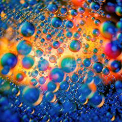 Blurry abstract illustration of bubble pattern. Generative AI