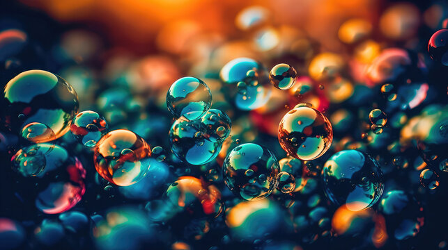 Blurry abstract illustration of bubble pattern. Generative AI