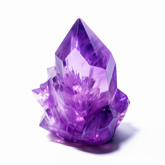 Tall purple amethyst quartz crystal geode tower.  Generative AI