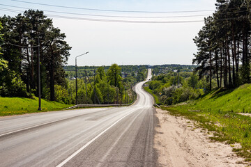 A long highway stretching into the distance