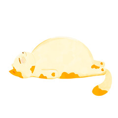 orange lazy cat isolated, vector, illustration, cartoon