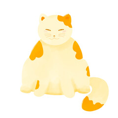 orange lazy cat isolated, vector, illustration, cartoon