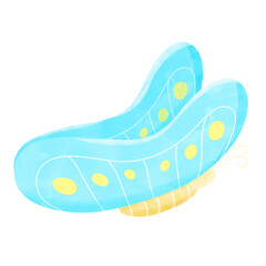 blue butterfly isolated, vector, illustration