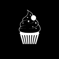 Cupcake - Minimalist and Flat Logo - Vector illustration