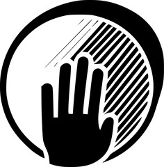 Hand - Black and White Isolated Icon - Vector illustration