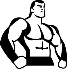 Wrestling - Black and White Isolated Icon - Vector illustration