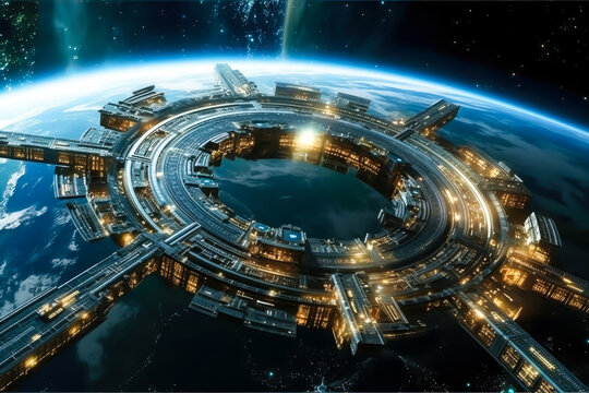 a mega city of the future on the planet superficie, generative ai