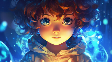 Obraz premium Cute child with anime style