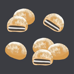 Wicked Oreos (Deep fried oreos). Hand drawn watercolor vector illustration