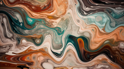 Abstract illustration of a marble pattern, creating a blurry pattern of shapes and colors. Generative AI
