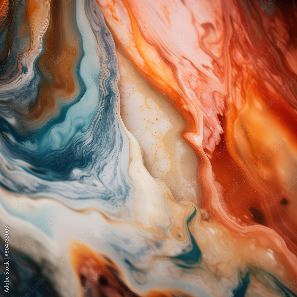 Poster abstract illustration of a marble pattern, creating a blurry pattern of shapes and colors. generativ