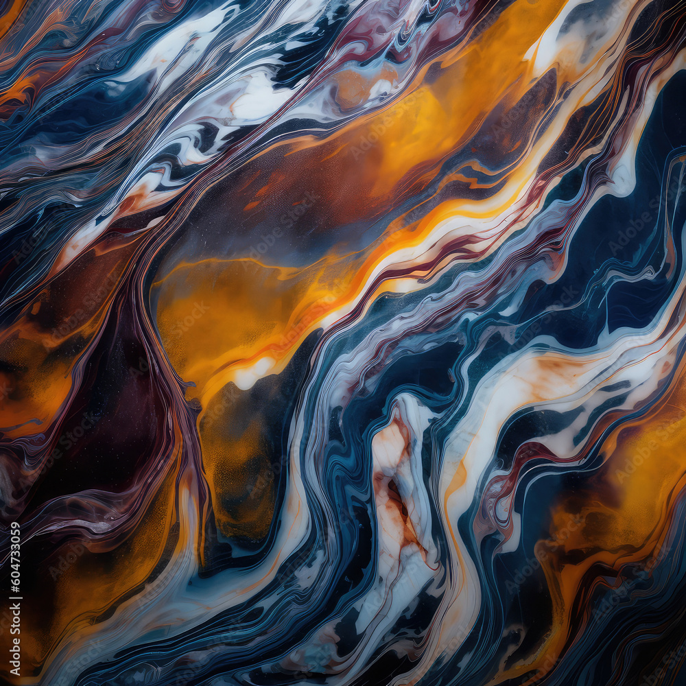 Poster abstract illustration of a marble pattern, creating a blurry pattern of shapes and colors. generativ